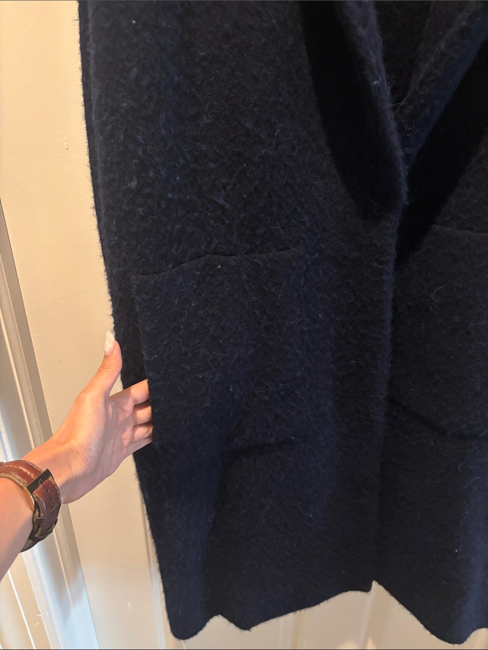 Vince, Classic Navy Women's Sweater Coat - Picture 4 of 10